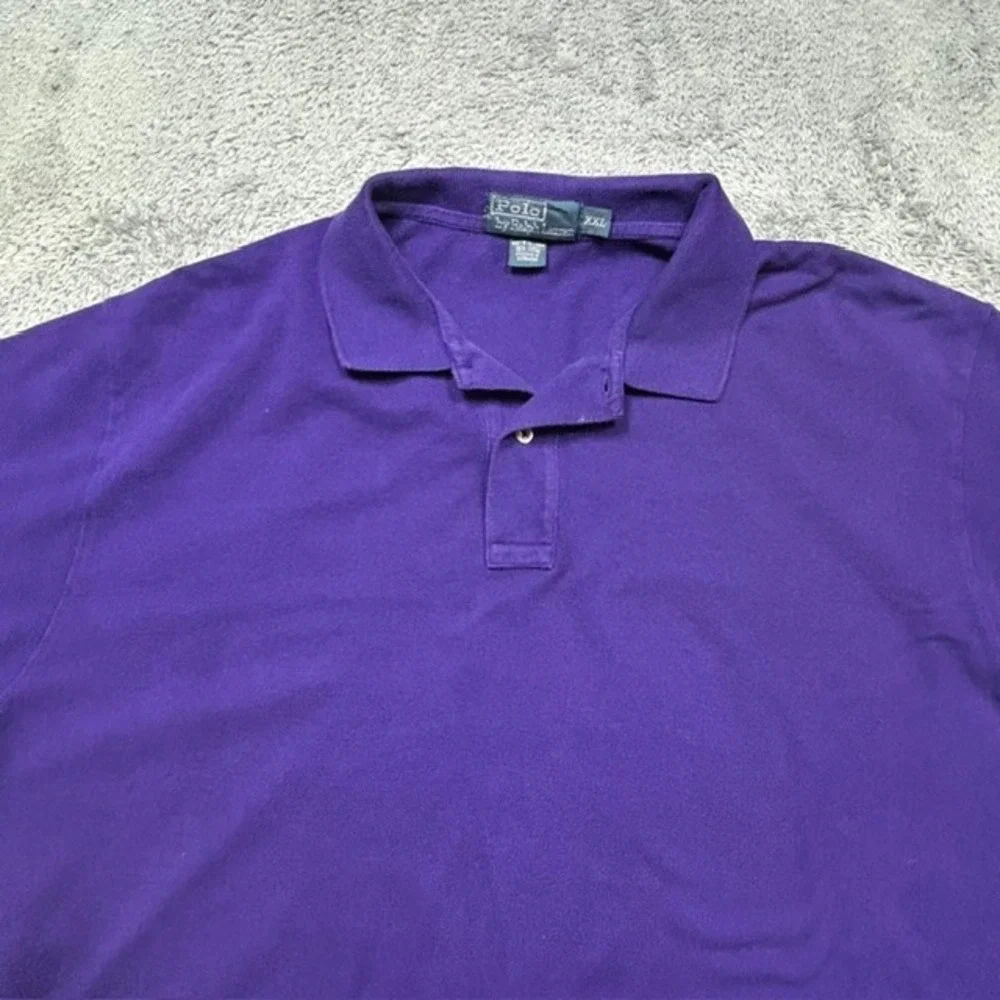 Vintage Polo Ralph Lauren Shirt Men's 2XL Purple NO PONY Casual Short Sleeve Y2K